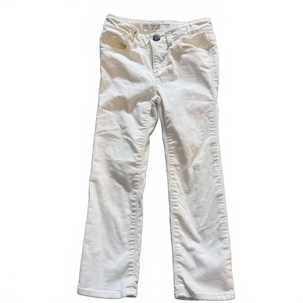 Baby Gap Gap for Good Girls SZ‎ 4 Sparkly White Corduroy Jeans. Cotton/Spandex.